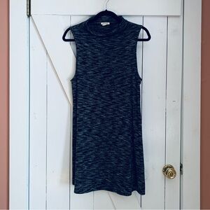 Boho Sundress Sleeveless Knit Mock Neck Mini Dress Festival Sun Dress